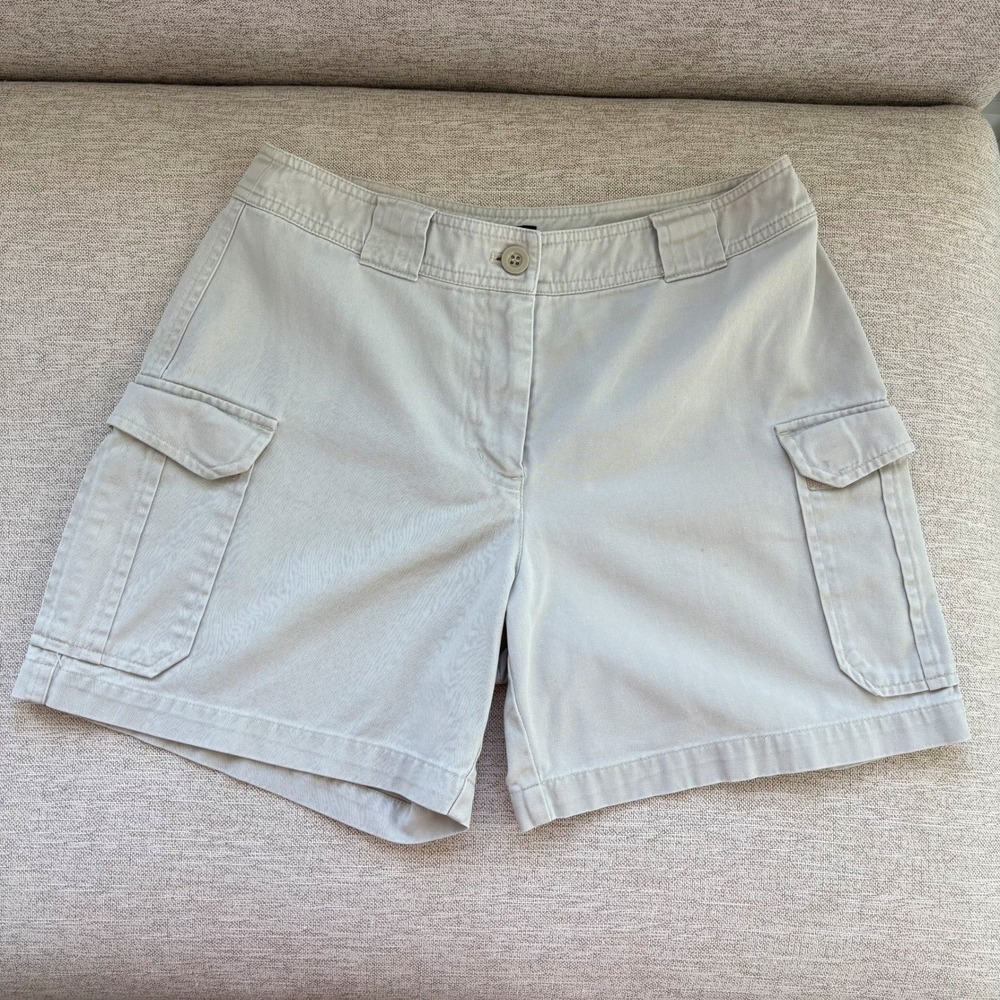 Vintage New York & Company Cargo Shorts Size 2 Khaki Cotton Y2K Gorpcore Safari
